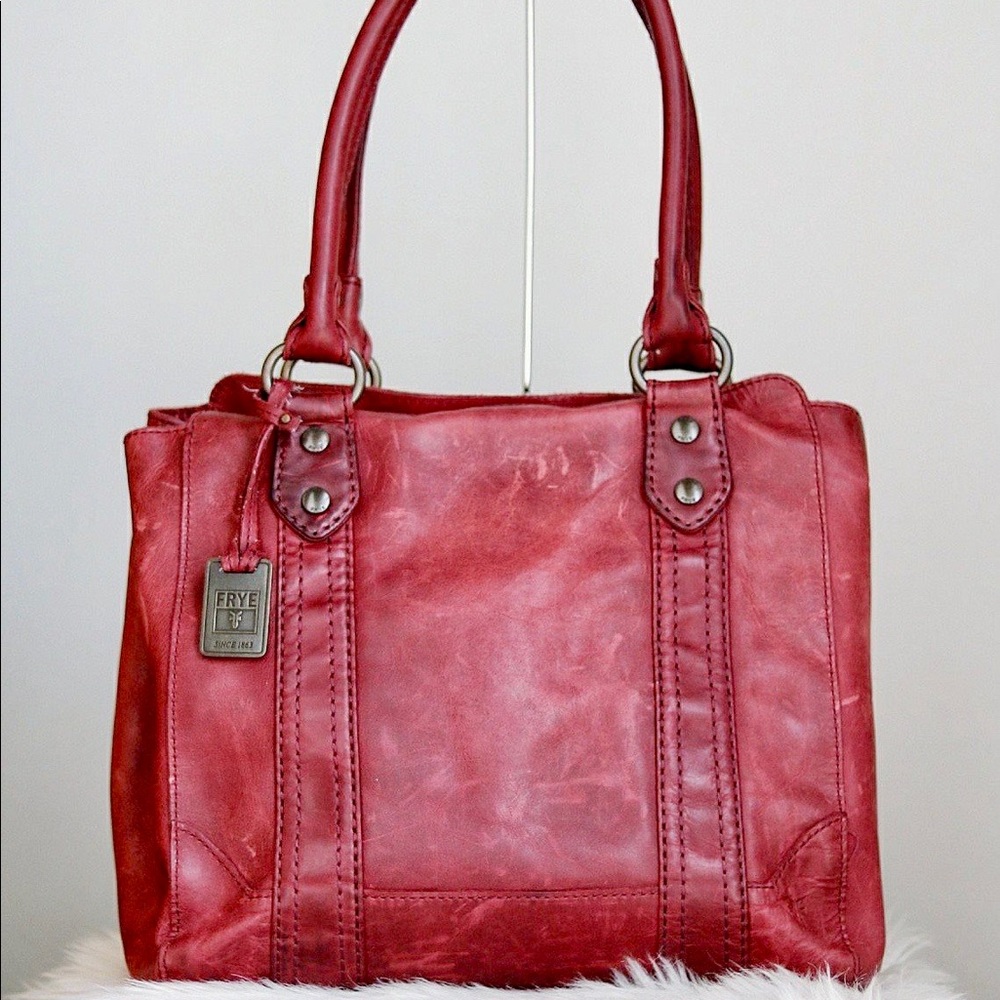 Frye Melissa Tote, red leather